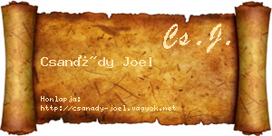 Csanády Joel névjegykártya